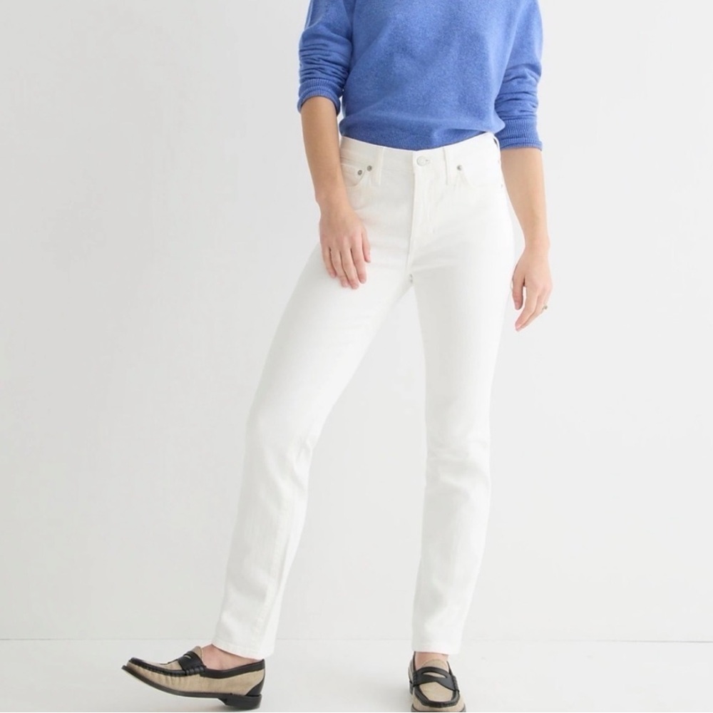 J. Crew 9” Vintage Slim Straight Jeans White